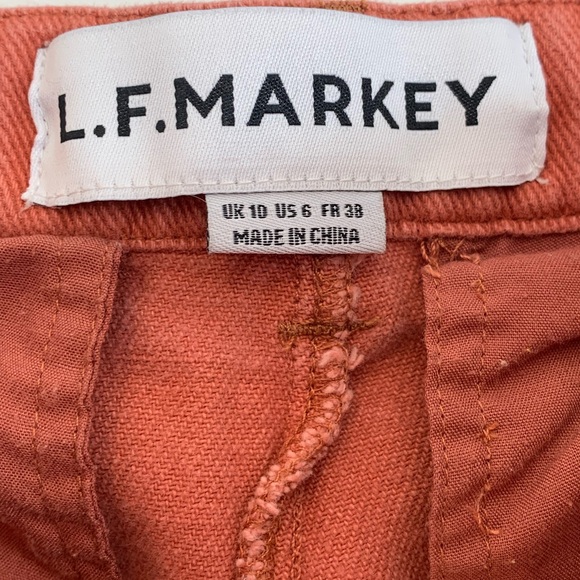 L.F.MARKEY rust wide legs with high waist trouser pants.Size 6.Color:red/orange - Picture 3 of 8